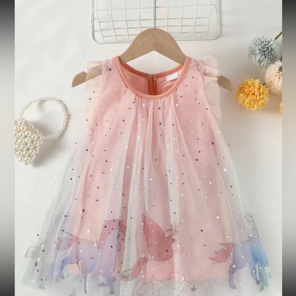 Baby Girls Unicorn Print Dress (brand new)